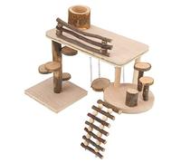 Qukaim Échelle en bois pour hamster, aire de jeux en bois sûre pour petits animaux de compagnie, accords de cage à hamster, ensemble d'échelle pour souris, 25,4 cm de long, matériau