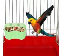 Qukaim Gamelle à nourriture pour oiseaux - Pour perroquets verts - Avec boîte à nourriture pour oiseaux et eau - Gamelle pour petits animaux de compagnie - Design facile à nettoyer