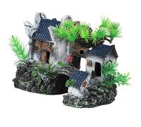 Qukaim Grotte de poisson en résine pour décoration d'aquarium, idéale pour les aquariums d'eau douce et d'eau salée, 25,4 x 15,2 x 12,7 cm