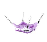 Qukaim Hamac suspendu violet pour petit animal de compagnie, lit à suspendre pour animal de compagnie, grotte d'hiver chaude pour hamsters et écureuils, 20 x 15 cm, accessoire de cage