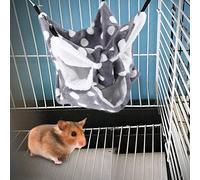 Qukaim Hamster en flanelle grise à trois couches à suspendre pour petits animaux de compagnie, planeur en sucre, chinchilla, 25 x 25 x 30 cm, hamac confortable pour animal domestique