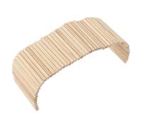Qukaim Hamster Hamac double couche en soie glacée respirant Lit suspendu pour petits animaux domestiques 15 x 50 cm avec pont d'escalade en bois et tunnel pour hamsters, cochons d'Inde, lapins