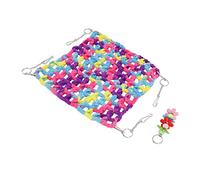 Qukaim Hamster Hamster Hamster Hamac, doux et respirant tissé à la main pour petit animal domestique avec crochets pour perroquets planeurs, 25 x 25 cm, design coloré