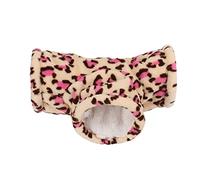 Qukaim Hamster Tunnel 3 Voies Jouet Sac Cochon d'Inde Volant Hérisson Tunnel Peluche Tunnel Hiver Chaud Design Léopard Rose Tee, Idéal pour Petits Animaux de Compagnie
