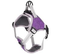 Qukaim Harnais réglable pour chien d'extérieur pour chien, harnais réglable anti-perte pour chiens de grande et moyenne taille, design réfléchissant, violet, XL