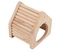 Qukaim Hideout Cage pour Hamster Petit Animal Domestique Maison Escalade en Bois à Pointe Hamster Cachette Cage pour Hamster Ours en Soie Dorée Idéal pour Escalader et Dormir 25 x 20 x 15 cm