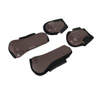 Qukaim Jambières de protection en polyuréthane pour cheval, leggings épais avec doublure douce pour chevaux, réglables pour pattes avant et arrière, marron XL, équipement équestre