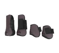 Qukaim Jambières de protection en PU pour cheval, leggings épais avec doublure douce, protection des jambes de cheval pour saut et entraînement, marron, taille L