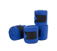 Qukaim Jambières de protection en PU pour cheval, leggings épais avec doublure douce, réglables pour pattes avant et arrière, disponible en rouge et marron, différentes tailles