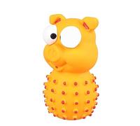 Qukaim Jouet à mâcher en plastique souple pour animaux de compagnie, jouet à mordre pour chien, jouet multifonction interactif pour chiens et chats, yeux convexes design cochon