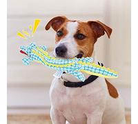 Qukaim Jouet de nettoyage des dents de chien en peluche douce en forme de crocodilien, jouet interactif à mâcher et nettoyer les dents avec son, idéal pour l'entraînement et la morsure, 30 cm de long