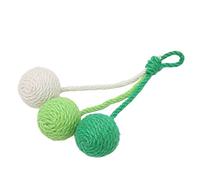 Qukaim Jouet interactif pour chat - Balle hochet - Jouet interactif à mâcher pour chats et chatons - Boules de fil résistantes aux morsures - Design d'avion rotatif - Vert et cyan - Grincement des