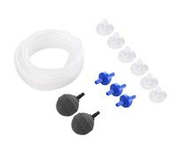 Qukaim Kit d'accords d'aération d'aquarium avec pompe à oxygène, clapet anti-retour, tube à air, pierre à air, accories d'aération d'aquarium pour aquarium, solution d'aération complète