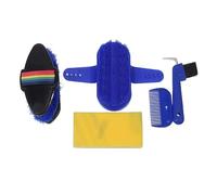 Qukaim Kit de nettoyage stable de 6 pièces, peigne à fourrure éponge professionnel, crochet en fer à cheval, brosse stable pour fourrure de cheval et nettoyage stable, ensemble de nettoyage portable