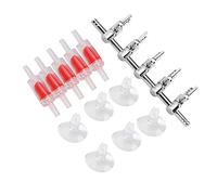 Qukaim Kit de valve d'aération pour aquarium - Valve anti-retour avec ventouse - Accessoires de pompe à air pour aération, compatible avec la plupart des pompes à air
