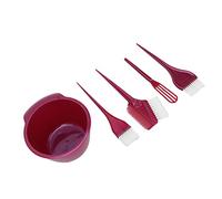 Qukaim Kit d'outils de teinture pour cheveux - Kit de coloration des cheveux professionnel avec bol et brosse - Idéal pour la décoloration des cheveux - Rouge vin