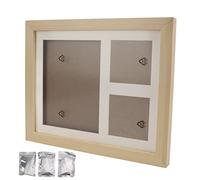 Qukaim Kit souvenir d'empreintes de pattes de chien - Cadre photo en bois de qualité supérieure avec argile pour empreintes de pattes, pochoir en bonus, cadre en bois brut, 20,3 x 25,4 cm, blanc