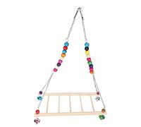 Qukaim Laisse nez de vache avec chaîne en acier pour bovins, outil Eartag, 1,5 m de long, comprend une balançoire en bois pour oiseaux et poules avec perles colorées pour perroquets et poules