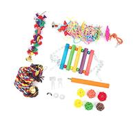 Qukaim Lot de 12 jouets à mâcher en corde de coton pour escalier et station givrée pour perroquets et oiseaux de compagnie, fournitures interactives pour oiseaux