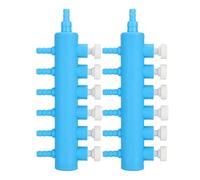 Qukaim Lot de 2 adaptateurs de pompe à oxygène pour aquarium, distributeur d'air à 6 voies, adaptateur de pompe à oxygène pour aquarium, compatible avec les tubes d'air standard, design durable