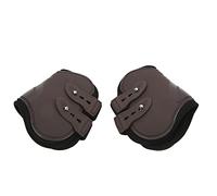 Qukaim Lot de 2 bottes de jambe arrière réglables en polyuréthane pour spectacle équestre et sports à grande vitesse, marron, taille M