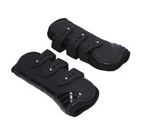 Qukaim Lot de 2 bottes de protection réglables en néoprène PU pour tendon, noir, pattes avant M, bottes de soutien pour cheval, protège-jambes, protection des tendons