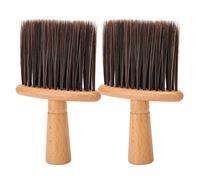 Qukaim Lot de 2 brosses à cheveux cassés, brosses professionnelles avec manche en bois, brosses à poussière pour homme, rasage, coupe de cheveux et nettoyage de la barbe