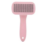 Qukaim Lot de 2 brosses anti-tiques en acier inoxydable et brosse auto-nettoyante pour l'épilation et la perte de poils, convient pour chiens et chats, rose