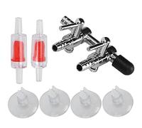 Qukaim Lot de 2 clapets anti-retour pour aquarium 2 voies en acier inoxydable avec ventouses, compatibles avec les tubes d'oxygène