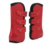 Qukaim Lot de 2 guêtres avant pour cheval - Bottes de soutien réglables pour l'entraînement et la course - Jambes avant rouges L - Protection sécurisée des jambes en polyuréthane