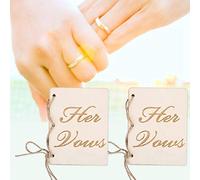 Qukaim Lot de 2 livrets de vœux de cérémonie de mariage, accessoires de décoration de livre de serment, livrets de mariage accory, type 4, idéal pour les fêtes et les cérémonies
