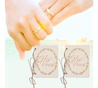 Qukaim Lot de 2 livrets de vœux de cérémonie de mariage, accessoires de livre de serment pour décoration de fête, livrets de mariage en accore, motif Ele