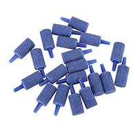 Qukaim Lot de 20 pierres d'aération pour aquarium, pierre à air en grès bleu, pierres d'aération en forme de cylindre pour pompe à oxygène, pierres à bulles pour oxygénation, 4 cm de long