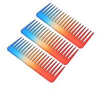 Qukaim Lot de 3 peignes de douche à dents larges, 454 m de long, couleurs vives, brosse à épousseter avec poignée ergonomique en ABS, poils en nylon doux, peigne à dents larges, mini taille, peigne à