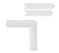 Qukaim Lot de 30 connecteurs de valve d'air en plastique pour aquarium, 8/4 mm, tubes de connexion droits en forme de L, connecteur en forme de L de 8 mm pour systèmes d'air d'aquarium