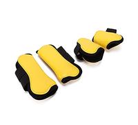 Qukaim Lot de 4 guêtres de protection pour tendon de cheval - En polyuréthane - Absorption des chocs - Jaune XL - Réglable