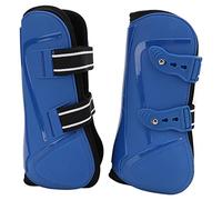 Qukaim Lot de 4 protège-jambes de cheval en néoprène PU pour équipement équestre, rouge XL et bleu, support de tendon pour entraînement et saut de cheval