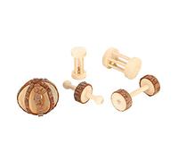 Qukaim Lot de 5 jouets en bois pour petits animaux de compagnie, jouets à mâcher pour hamsters, lapins et cochons d'Inde, idéal pour la santé dentaire, bois naturel