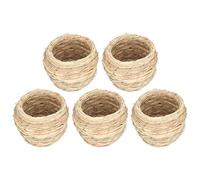 Qukaim Lot de 5 nids d'oiseaux artificiels en paille - 12 cm - Décoration de maison d'élevage pour perroquet