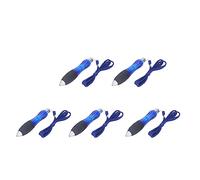 Qukaim Lot de 5 stylos à bille lestés avec grande prise en main, design rétractable, idéal pour la maladie de Parkinson et l'arthrite, encre bleue