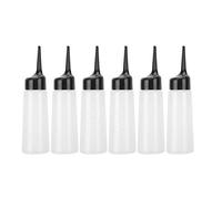 Qukaim Lot de 6 flacons applicateurs de shampooing rechargeables pour salon de coiffure, idéal pour le nettoyage des cheveux et le lavage à sec, 500 ml chacun, transparent