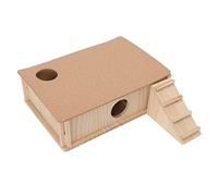 Qukaim Maisonnette à plateforme pour hamster, cachette en bois multi-pièces avec échelle pour cochon d'Inde et hamster, 30 x 20 x 15 cm, finition bois