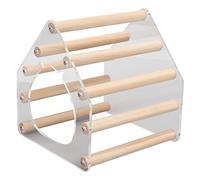 Qukaim Maisonnette en bois pour petit animal domestique, cachette pour hamster, hamster, 25 x 20 x 15 cm, idéale pour ours en soie dorée et petits animaux de compagnie
