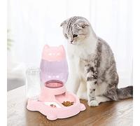 Qukaim Mangeoire automatique 2 en 1 pour chat et fontaine à eau pour animaux de compagnie, grande capacité d'alimentation pour chiens et chats, idéale pour l'alimentation et l'hydratation continues,