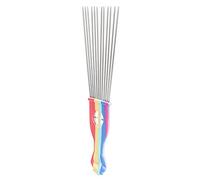 Qukaim Peigne Afro Pick en métal pour cheveux longs, outil de coiffure professionnel pour perruque, tresse et coiffures afro