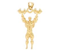 Qukaim Pendentifs de fermeture éclair en acier titane en forme d'haltérophilie, tirette de rechange pour vêtements, doré