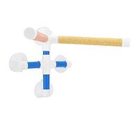 Qukaim Perchoir de douche avec revêtement givré avec 4 ventouses, idéal pour le bain et le jeu, 40 cm de long, convient pour les perroquets et les oiseaux