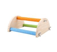 Qukaim Perchoir en bois pour oiseaux, plate-forme en bois semi-cercle, support en bois pour oiseaux, perchoir de dressage d'oiseaux, matériau naturel, 30 cm de long