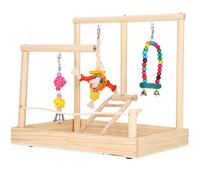 Qukaim Perchoir pour cage à oiseaux pour perroquet, aire de jeu en bois massif, perchoir pour oiseaux et animaux domestiques, fournitures d'entraînement pour petit perroquet, idéal pour l'entraînement