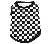 Qukaim Pet Clothing Sleeve Pet T-shirt, Gilet en coton mosaïque pour petits cochons, motif à carreaux noirs et blancs, taille L, idéal pour les vêtements et vêtements pour animaux de compagnie